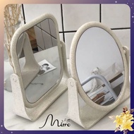 TABLE MIRROR 2 IMPORTED ITEMS - Rotating Face Desk Makeup Mirror Made of Durable Barley Material