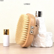 Natural Large Oval Pig Hair Beauty Body Dry Brush Rubbing Bath Soft Hair Bath Brush<YY65>