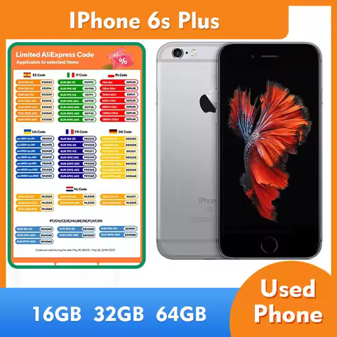 Unlocked Original Apple iPhone 6S Plus 4G Mobile Phone 5.5 Inch HD Display 12MP Camera 64GB ROM Used