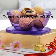 Tupperware 1L Small Stackable Premium Prosperity Crystal Clear Elegant Festive Round Bowl Container