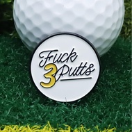 Fck 3 Putt Golf Ball Marker Magnetic Clip Magnetic Clip Enamel Hat Pin Brooch Clip Silver Black Clip