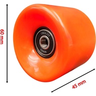 Skateboard Wheels 60mm 95a with Bearings, Set of 4 (Red) D8FJ