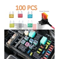 100pcs Micro CAR FUSE SET AUTO BLADE FUSE SET 5 10 15 20 25 30 AMP MINI FUSE