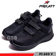 Sepatu Sneakers Sekolah Anak Laki Laki Perempuan Hitam Putih Pro Att Pi Perekat Sol Karet 31 sd 38