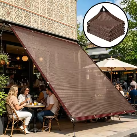 Durable Brown UV Protection Canopy - Outdoor Sun Shade Net - 1PC 3M x 4M Brown Outdoor Sun, Picnics,