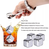 Stainless Steel Ice Cube Whiskey Ice Cube Maker Ais Batu Food Grade Ais Batu Besi 不锈钢冰块