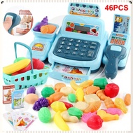 Kids Cashier Machine Toys Simulated Supermarket Cash Register Swipe Scan Casher Children Pretend Pla