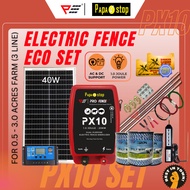 PapaStop PX10 PWB20 40W Solar Set for 0.5 - 4.0 Acres (AC/DC) Polywire Solar Panel Electric Fence Pa