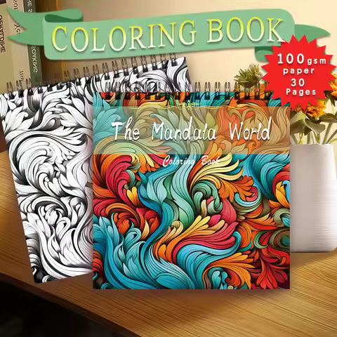 1pc, Mandala Colouring Book - 30 Sheet Adult Colouring Book, 8.3x 8.3 inches, 100gsm Thick Paper, Bi