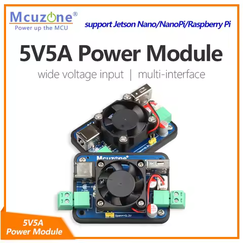5V5A Power module, support Jetson Nano / NanoPi / Raspberry Pi, 7-15V DC5.5-2.1 INPUT and 5V OUTPUT(