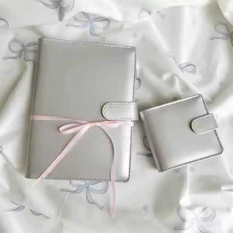 A5 A6 A8 SliverGold PU DIY Binder Notebook Cover Diary Agenda Planning Paper Cover School Stationery