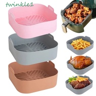 TWINKLE1 Air Fryer Basket, Silicone Square Barbecue Pad Plate, Oven Baking Mold Reusable Thick Non-Stick Air Fryer Pan Oven Liner