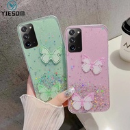 Clear Bling Glitter Butterfly Phone Case Samsung Galaxy Note 20 Ultra Note 10 Lite 10 Plus Note 8 9 Transparent Soft Silicone Cover