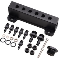 6 Port Vakum Blok Intake Manifold Kit Bahan Api Wastegate Turbo Boost 1/8NPT Serasi dengan Pengawal 