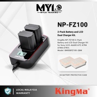 Kingma Sony FZ100 NP-FZ100 Battery and LCD Dual Charger Kit for Sony A1 A9 A7III A7RIV A7RIII A7IV A