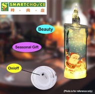 時尚店 - LED電池供電模擬火焰 (聖誕老人)(無焰蠟燭燈)(假蠟燭)(聖誕派對家居戶外裝飾小夜燈）