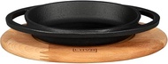 Lava 121LV-ECO-O-TV-1510-K4 Eco Cast Iron Oval Pan with Wooden Underliner, 150 x 100 x 25mm