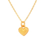 TY4 TAKA Jewellery 999 Pure Gold Heart Pendant with 9K Gold Chain