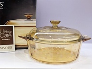 美國康寧 VISIONS® 櫻花琥珀特別版晶彩透明鍋 雙耳淺鍋 3.25L Covered Versa Pot 法國制造 Made in France Corelle 康寧煲 Sakura Amber