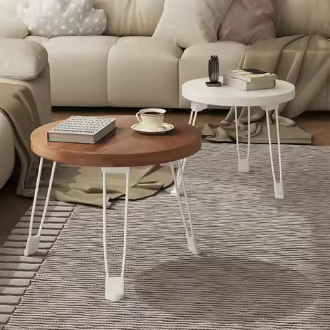 Formwell Round Coffee Table Low Coffee Table for Living Room Folding Coffee Table Free assembling Me