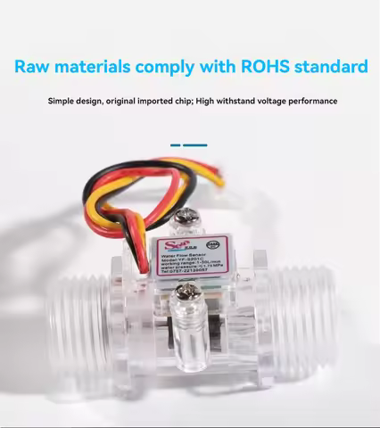 Water Flow Meter Flowmeter Hall Flow Sensor Indicator Counter Caudalimetro Transparent G1/2 0.5-25L/