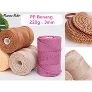 3mm 220g Polypropylene Yarn | Benang PP |Benang Nylon Kait Beg | PP Spring Crochet Nylon Yarn 钩针 冰丝线