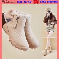 [Ms.LIN] Winter Thick-soled Fleece-Lined Cotton Boots ,  Snow Boots Women Waterproof , Winter Boots 