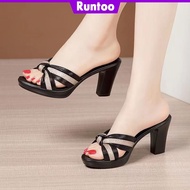 FY3 Women's High Heels Korean Style Fashion Sandals 8cm Thick Soled Slippers 02348