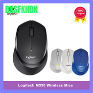 Logitech M330เงียบเมาส์ไร้สาย2.4GHz USB ตัวรับสัญญาณ1000DPI เมาส์ออปติคอลเสียงเงียบสำหรับเล่นเกมคอมพิวเตอร์ในบ้านสำนักงานแล็ปท็อป