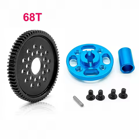 Aluminum Alloy 68T 54500 Spur Gear and Gear Mount High Speed Gear Set rz007 for Tamiya TT-02 TT02 1/