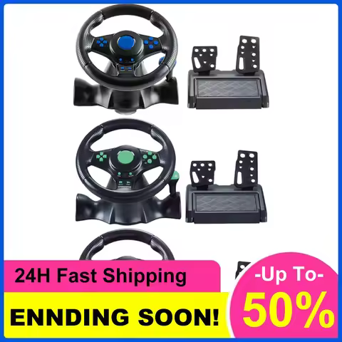 Racing Wheel & Pedals Dual Clutch Launch Control Game Racing Wheel Controller for Switch/ One/360//P