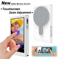 Magnetic Vlog Selfie Monitor Screen for iPhone, Touchscreen and Zoom Adjustment, Wireless Back Camer