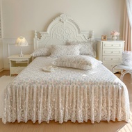(New) Quality Thick Quilted Bedsheet Coquette Skin-Friendly Cotton-Like Cadar Pengantin Patchwork Pr