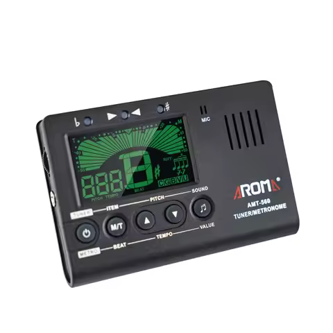 Aroma AMT-560 Electric Tuner & Metronome Built-in Mic with Pickup Cable 6.3mm for Guitar Chromatic B