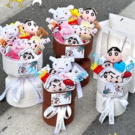 Kawaii Crayon Shin-chan Plush Dolls Flowers Creative Crayon Shin-chan Bouquet Christmas Valentine Bi