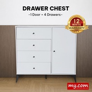 Almari Baju Laci / 4 Drawer Chest with 1 Door Legs Laci Baju storage wardrobe alamari baju murah bed