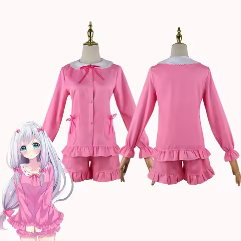 Anime Eromanga Sensei Izumi Sagiri Cosplay Costume Cute Pajamas Nightgown Sleepwear Tops Shorts Outf