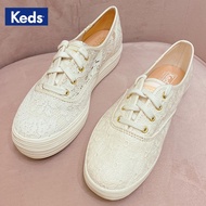 Keds Lace White Shoes Thick-Soled Platform Shoes Hollow Embroidered Low-Top Canvas Shoes Casual Shoes well