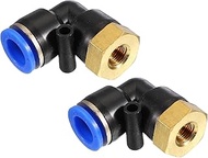 PATIKIL 1/8" Pneumatic Connector Push to Connect Fitting, 2 Pieces PT Internal Thread 90 Degree Conn