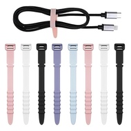 5Pcs Silicone Phone Data Cable Winder Earphone Clip Organizer Cable Tie For Mouse Headphone Charger Cord Holder Strap Desk Tidy