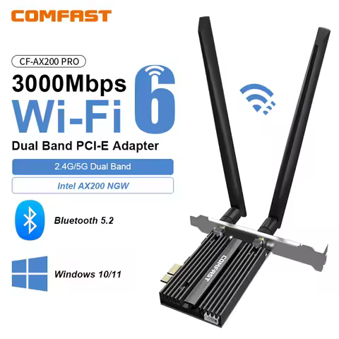COMFAST WiFi 6 3000M PCI-E BT 5.2 Wireless Adapter Intel AX200 Chip BT 5.2 Pci Express Network Card 