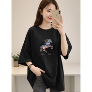 2Y812 1XL-5XL Tshirt Women Clothes Tshirt Crop Top Blouse T shirt Plus Size Woman Oversize Loose Com