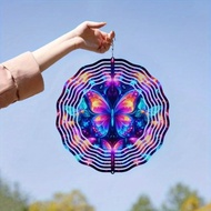 CIFbuy 3D Blue Butterfly Wind Spinner Kinetic Garden Sculpture Outdoor Decor