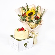 FarEastFlora.com - Gourmet Hamper - ME03 - Flowers with The Pine Garden Orange Zest Chocolate Cake
