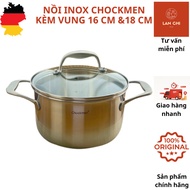 CHOCKMEN high wall stainless steel pot 16cm and 18cm, induction cooker, 3-layer stainless steel pot 