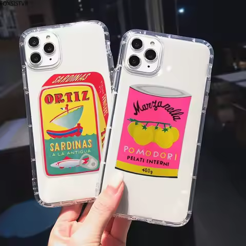 Funny Cute Pink Drink Bottle Sardine Tomato Phone Case For iPhone 11 13 12 Pro MAX XR 16 7 X 14 8 15