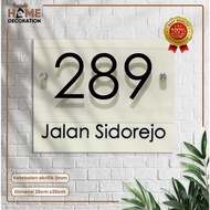 Modern House Number 020 25x20cm Acrylic Laser Cutting