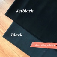 kain sifon silky jetblack/Original Chiffon silk arabic Leuwite / Sifon Jetblack harga 1m