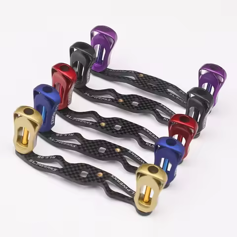 1 PCS Carbon Fiber Reel Handle Easy Installation Fishing Reel Handle Rubber Knob Left Right Replacem