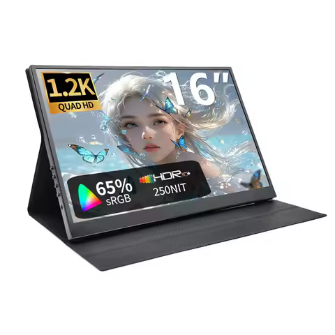 16 Inch Portable Monitor 1.2K 300cd/㎡ 6bit IPS External Display DC Eye Care Can Be Used with Laptop 